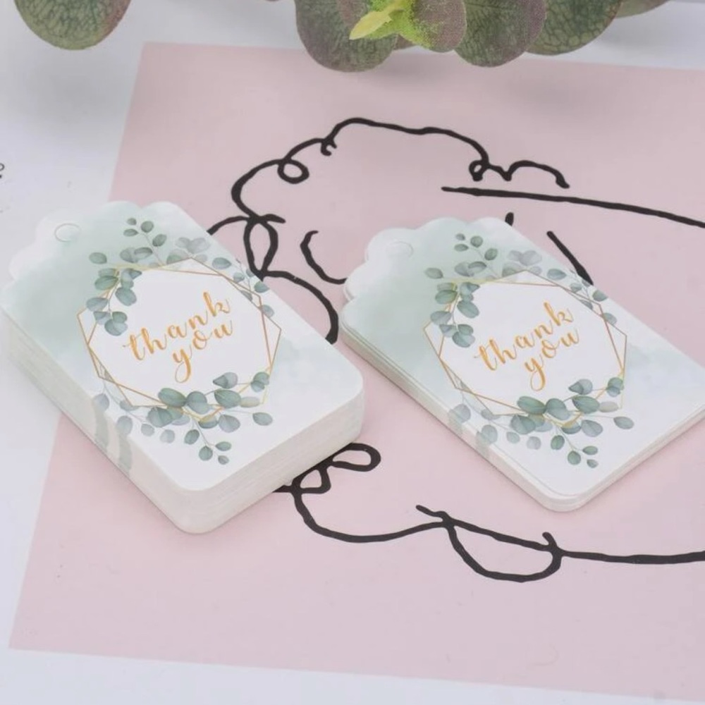 50pcs Slogan Graphic Gift Wrap Tag & 1pc 10m Hemp String, Hanging Gift Label